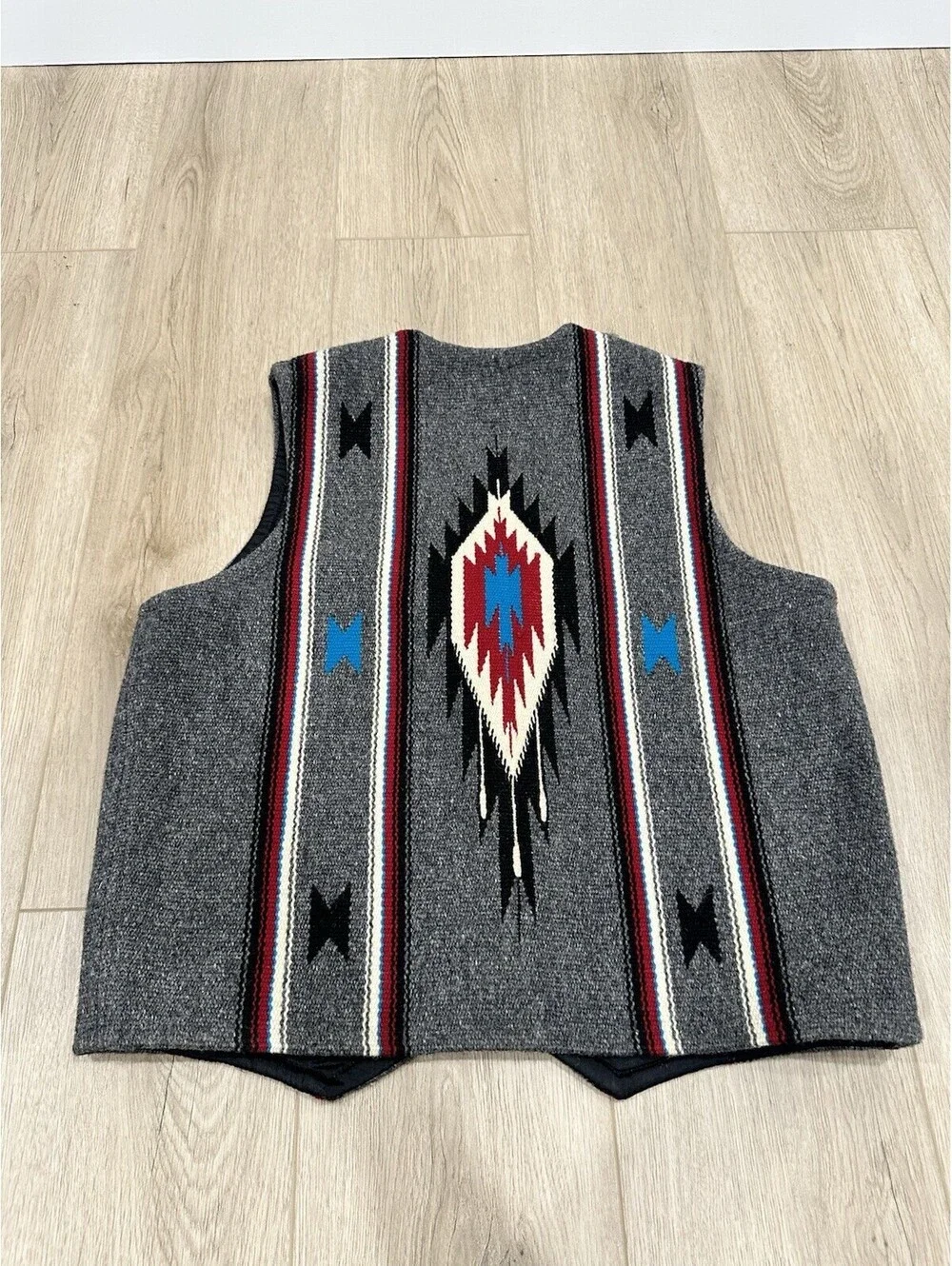 Ceremonial Native American Wool Vest Centinela Traditional Arts Chimayo Size 40
